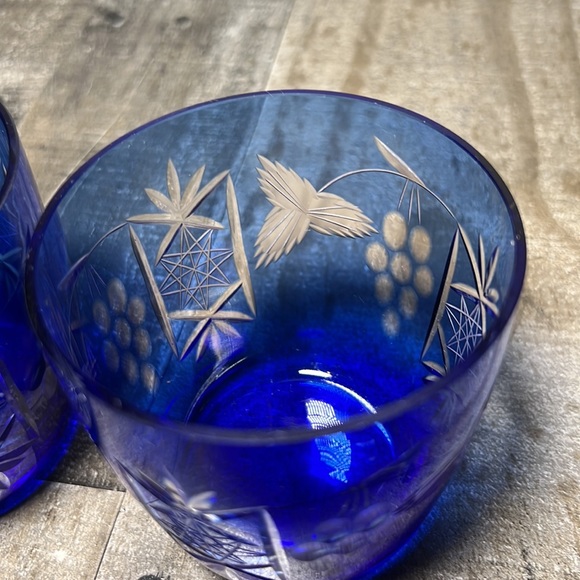 Luminescence Dining Vintage 6s Handmade Crystal Old Fashion Glasses Made In Romania Set 2